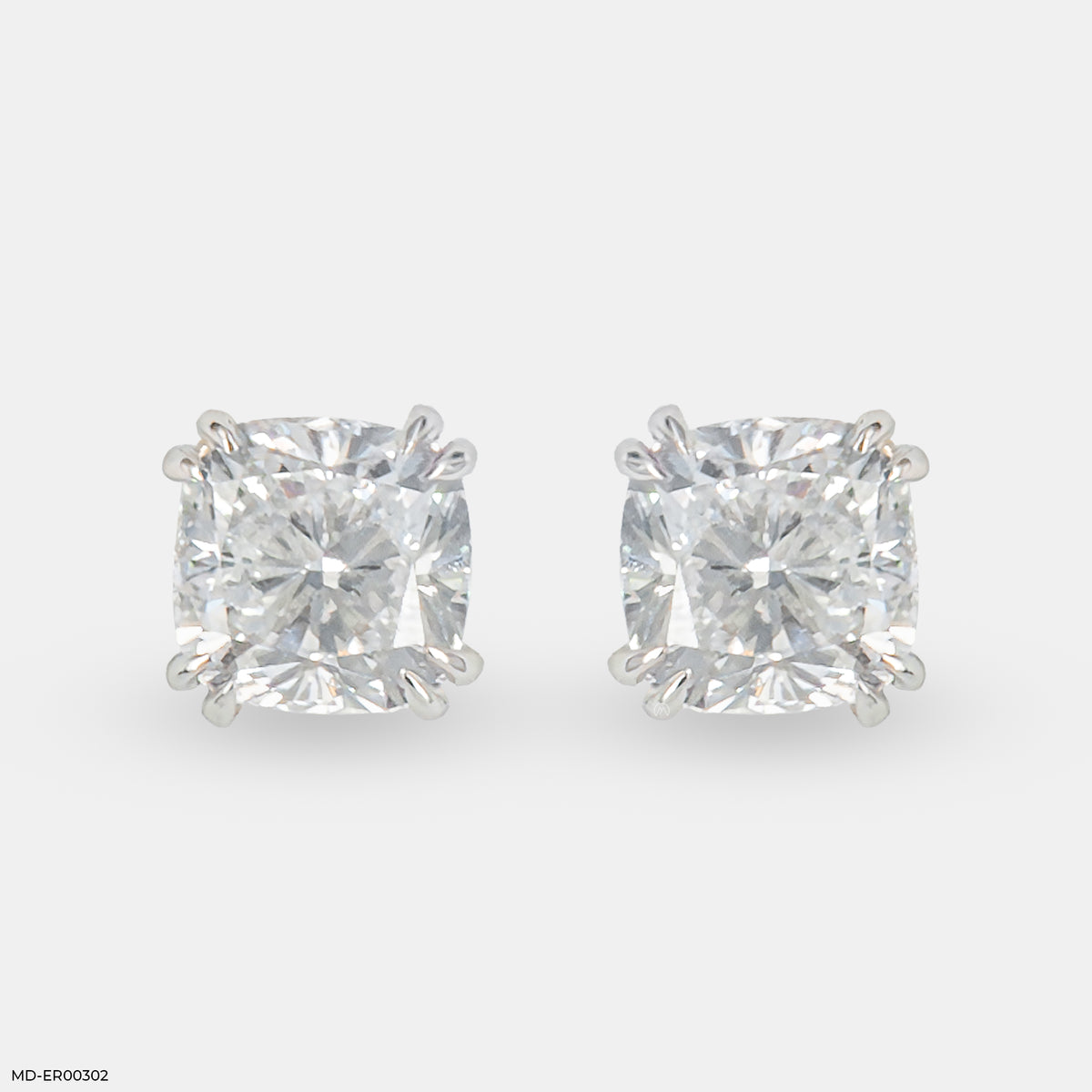 2 Carat Cushion Solitaire Halo Detachable Earrings