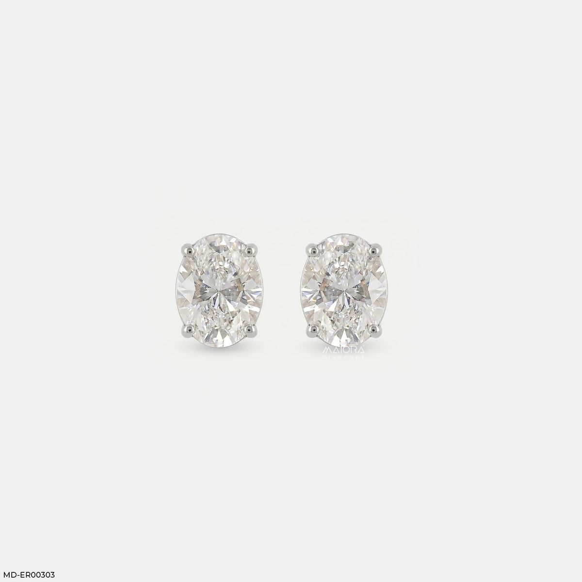2 Carat Oval Solitaire Halo Detachable Earrings