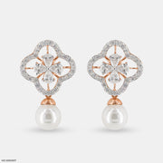 1 Carat Glamming Pearl Lab Diamond Earrings
