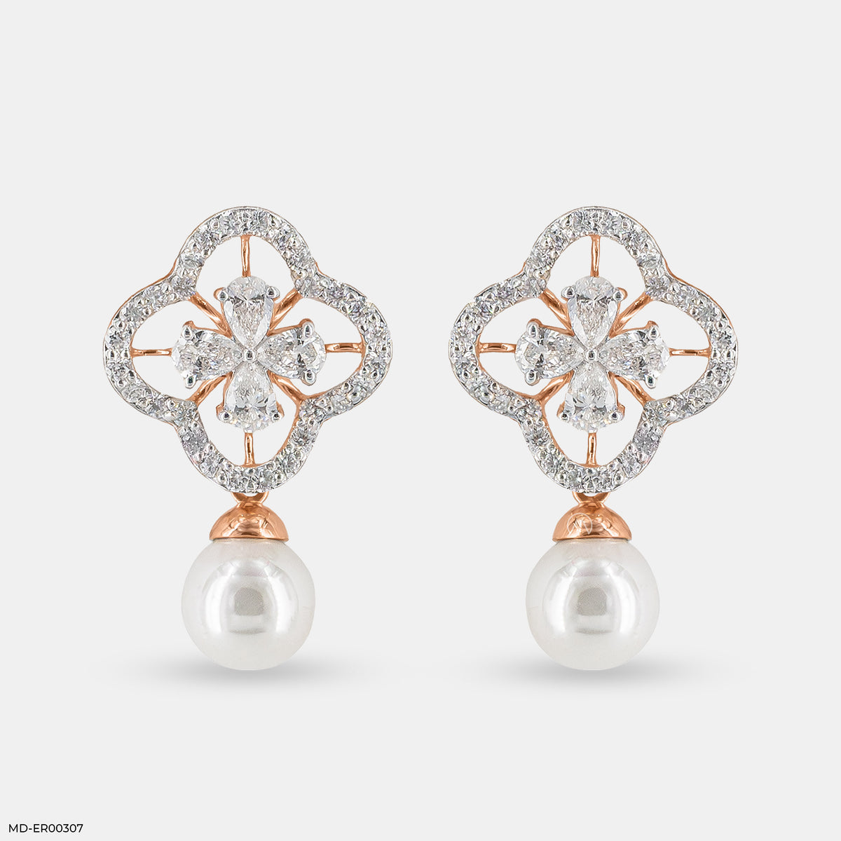 1 Carat Glamming Pearl Lab Diamond Earrings