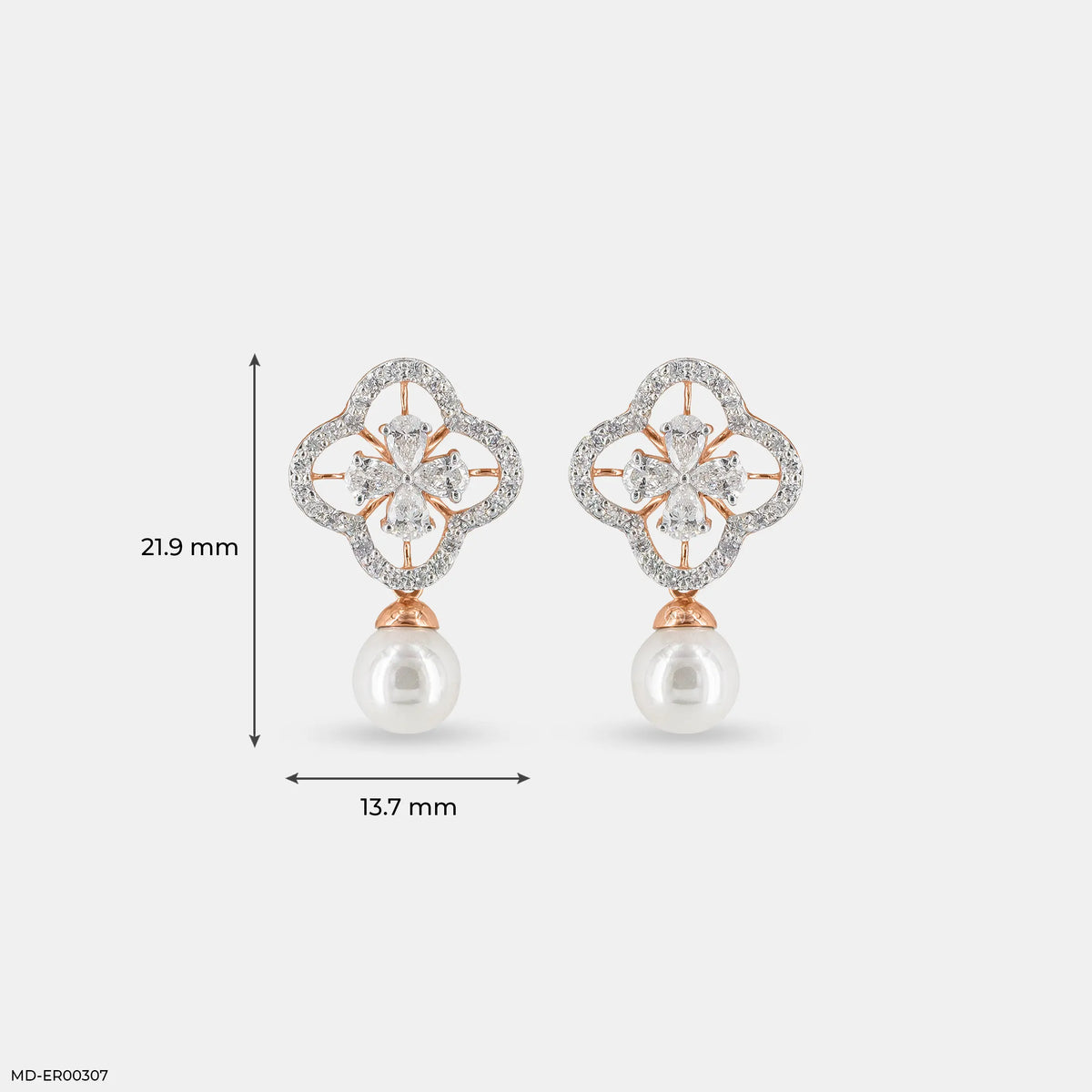 1 Carat Glamming Pearl Lab Diamond Earrings