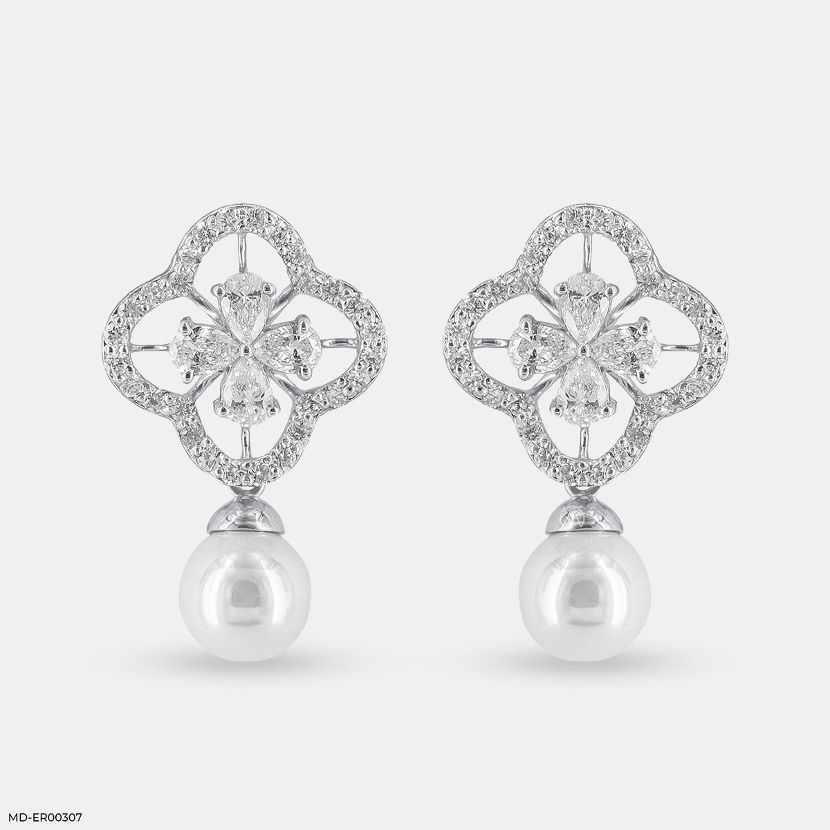 1 Carat Glamming Pearl Lab Diamond Earrings