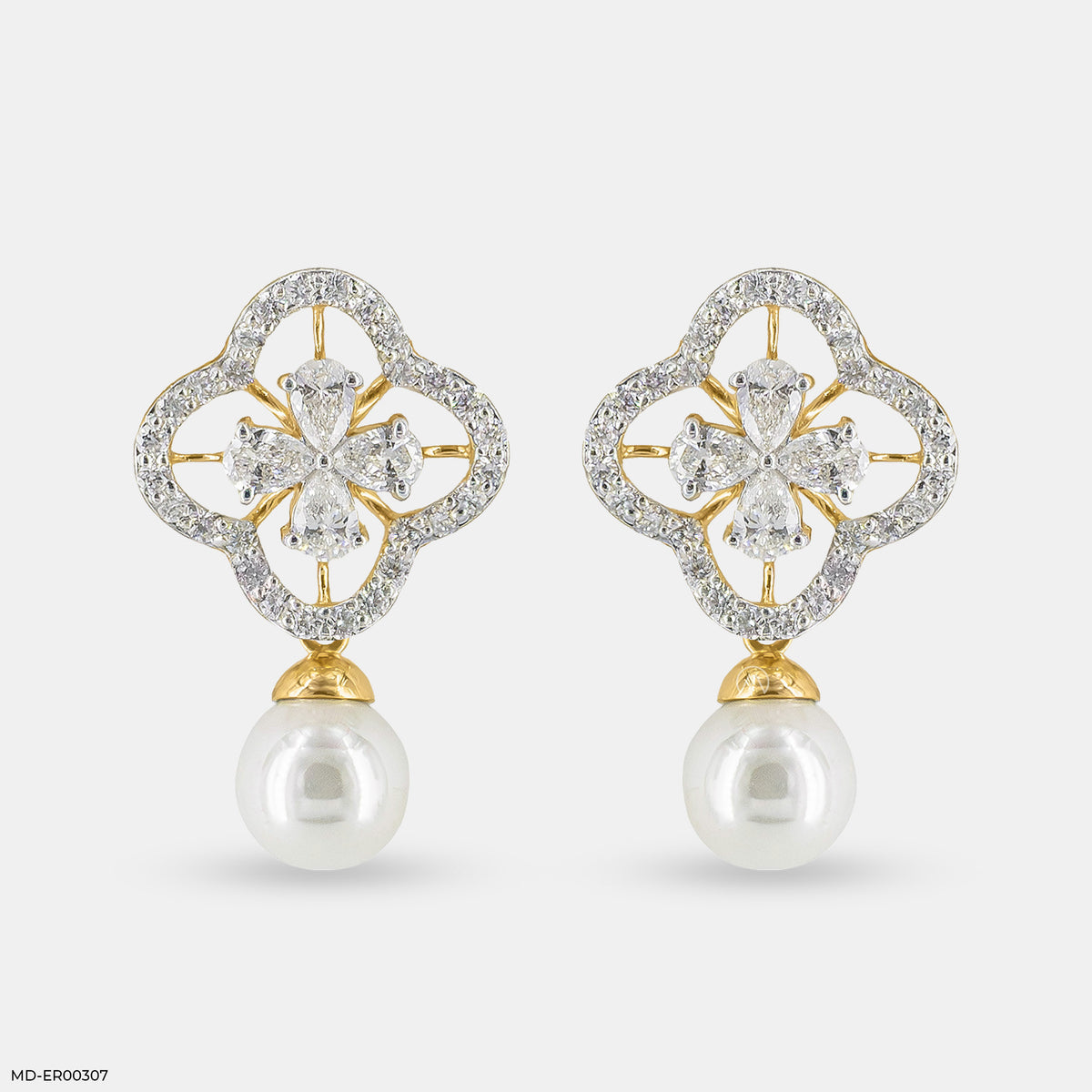 1 Carat Glamming Pearl Lab Diamond Earrings