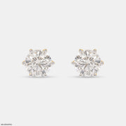4 Carat Round Classic Solitaire Stud
