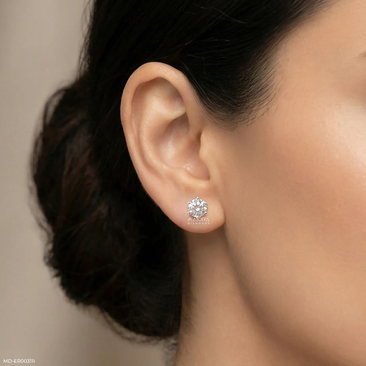 2 Carat Round Brilliant Lab Diamond Solitaire studs Earrings