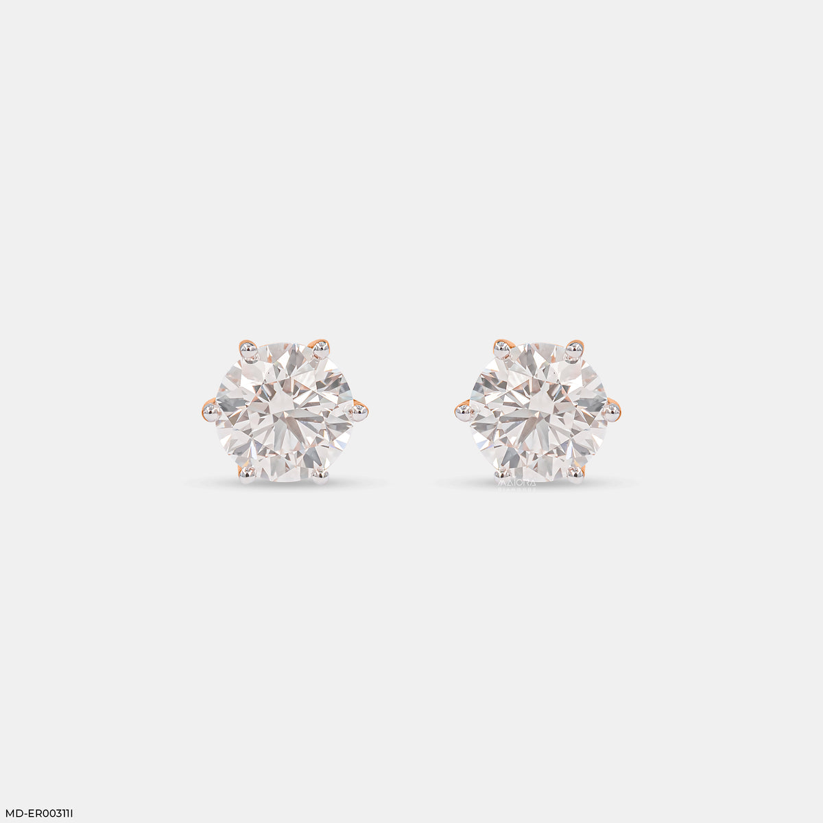 2 Carat Round Brilliant Lab Diamond Solitaire studs Earrings