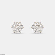 3.15 Carat Round Solitaire Diamond Earrings