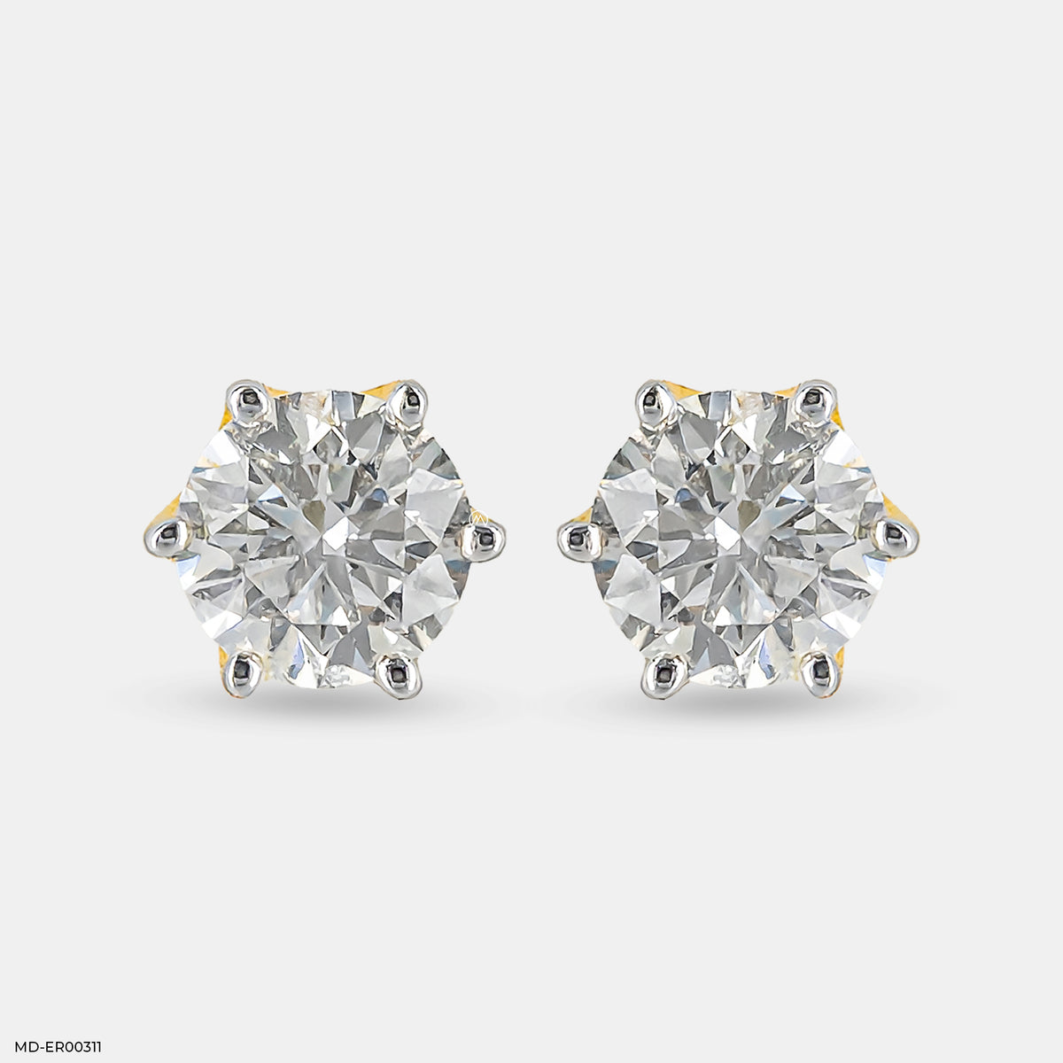 2 Carat Round Classic Solitaire Stud