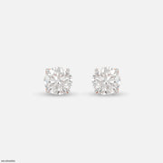 2 Carat Classic Four-Claw Lab Diamond Solitaire Studs