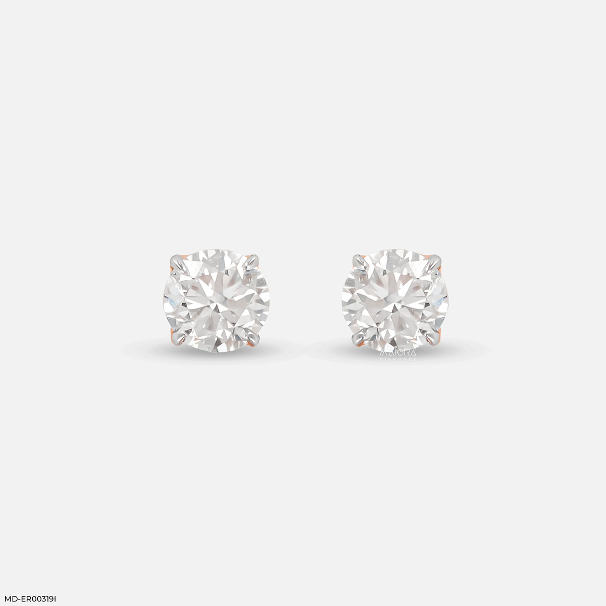 2 Carat Classic Four-Claw Lab Diamond Solitaire Studs