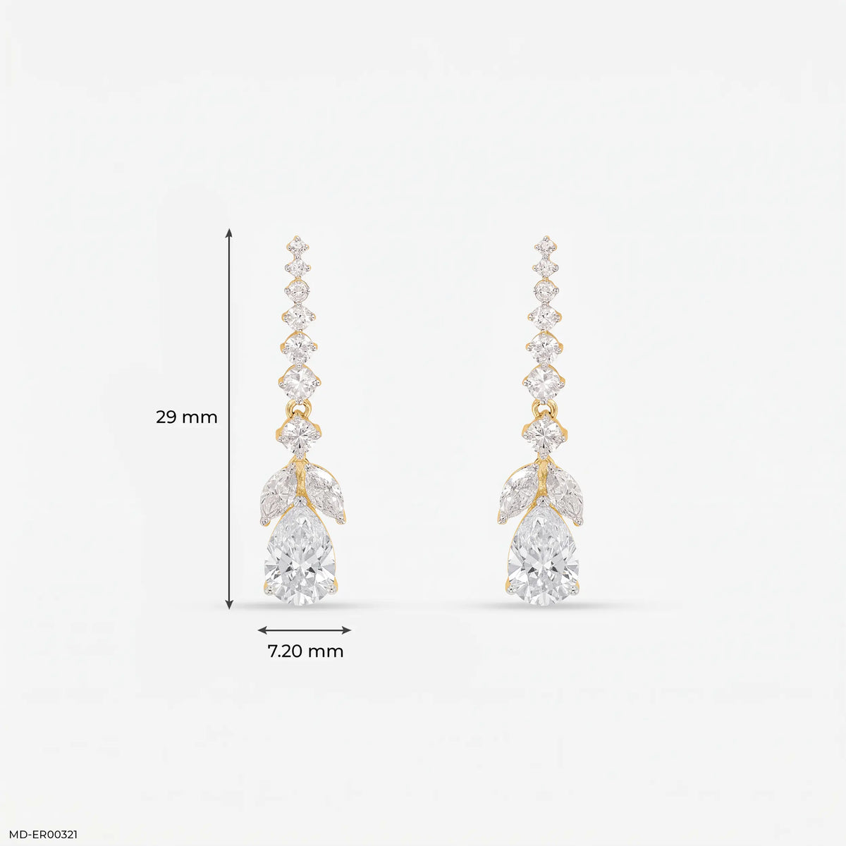 3 Carat Azure Cascade Drop Lab Diamond Earrings