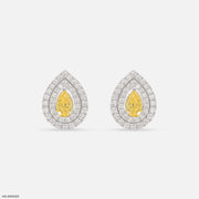 1.5 Carat Canary Halo Diamond Studs
