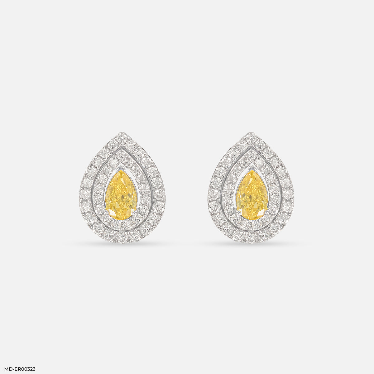 1.5 Carat Canary Halo Diamond Studs