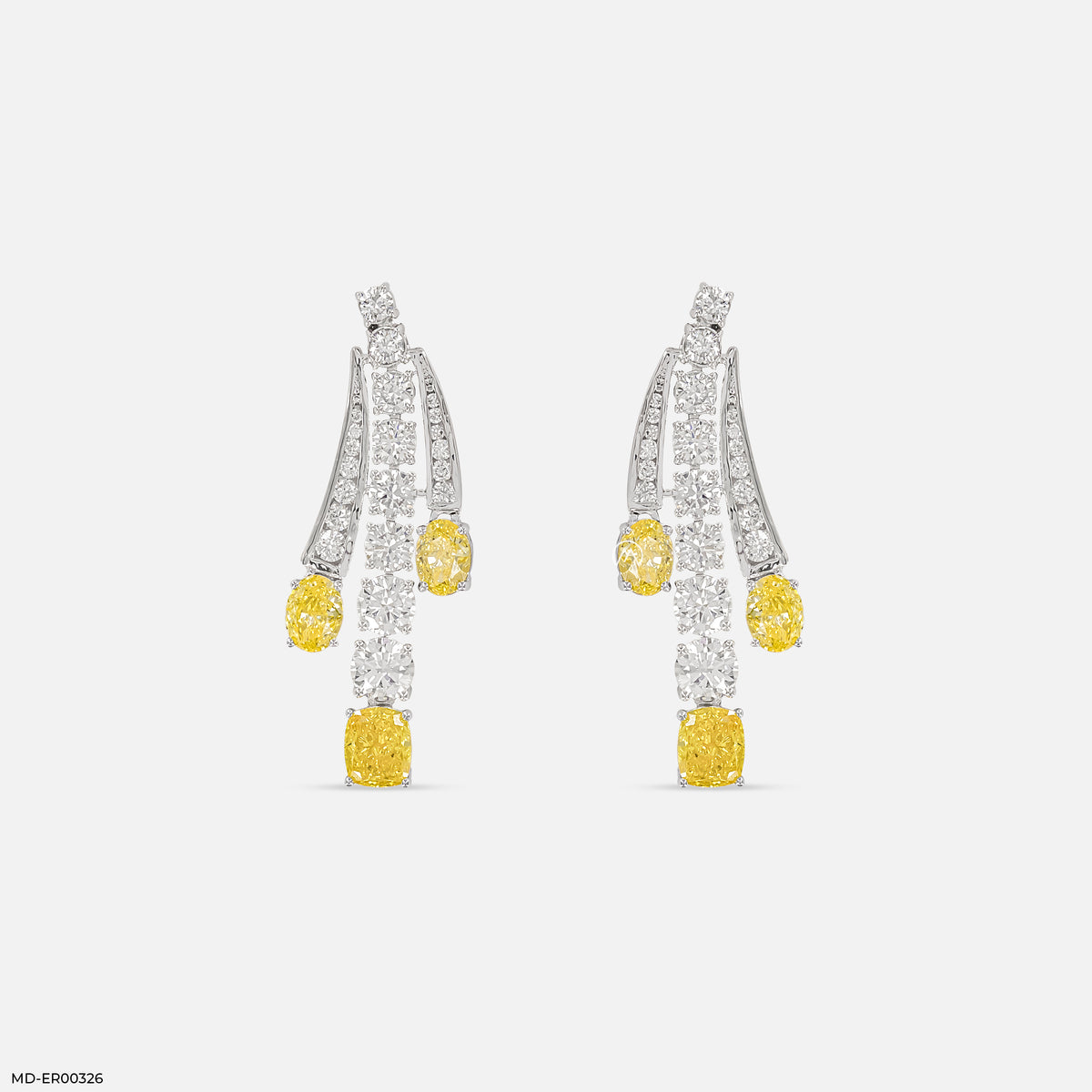 5 Carat Ascending Canary Drop Lab Diamond Earrings