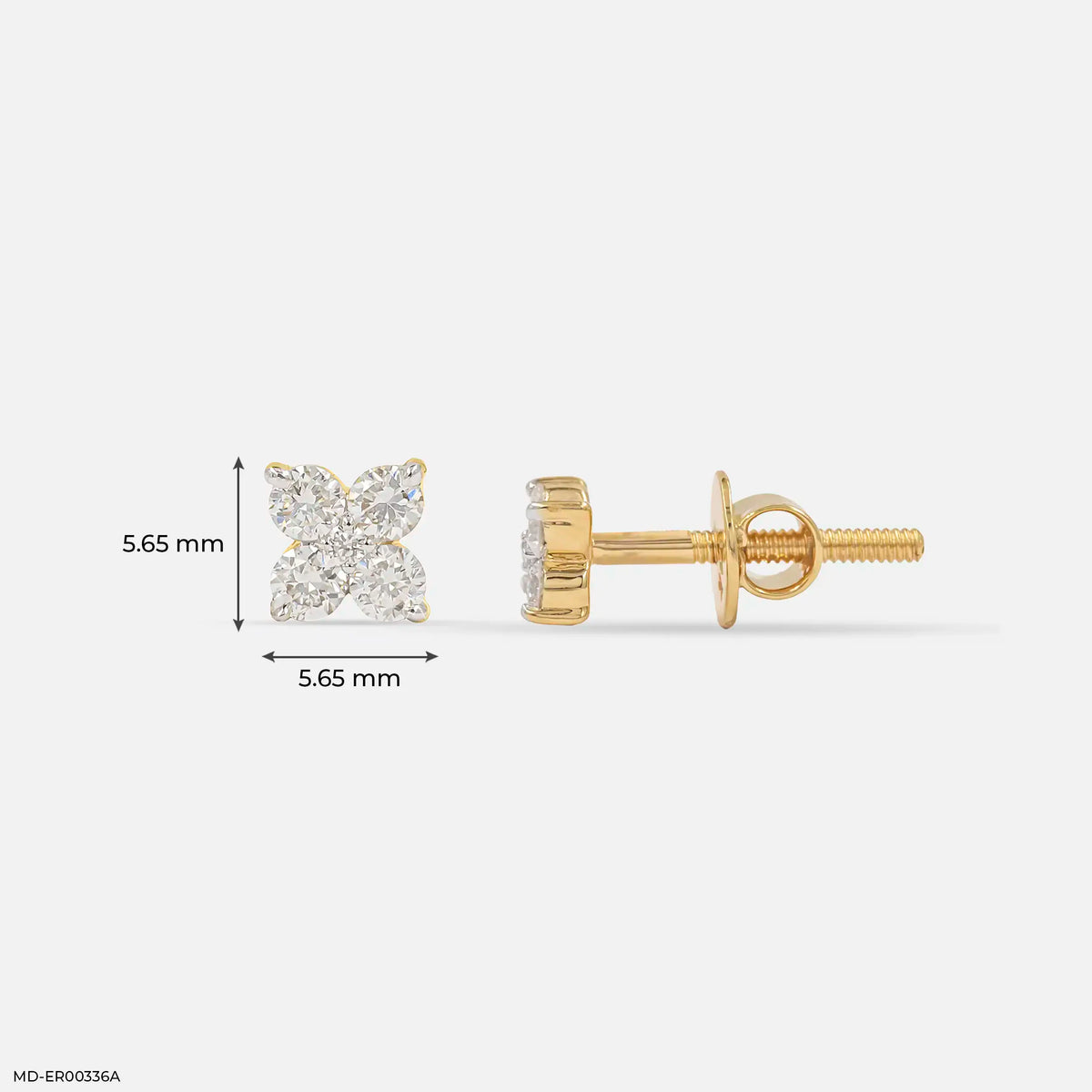 0.20 Carat Glowing Quad Stud Lab Diamond Earrings