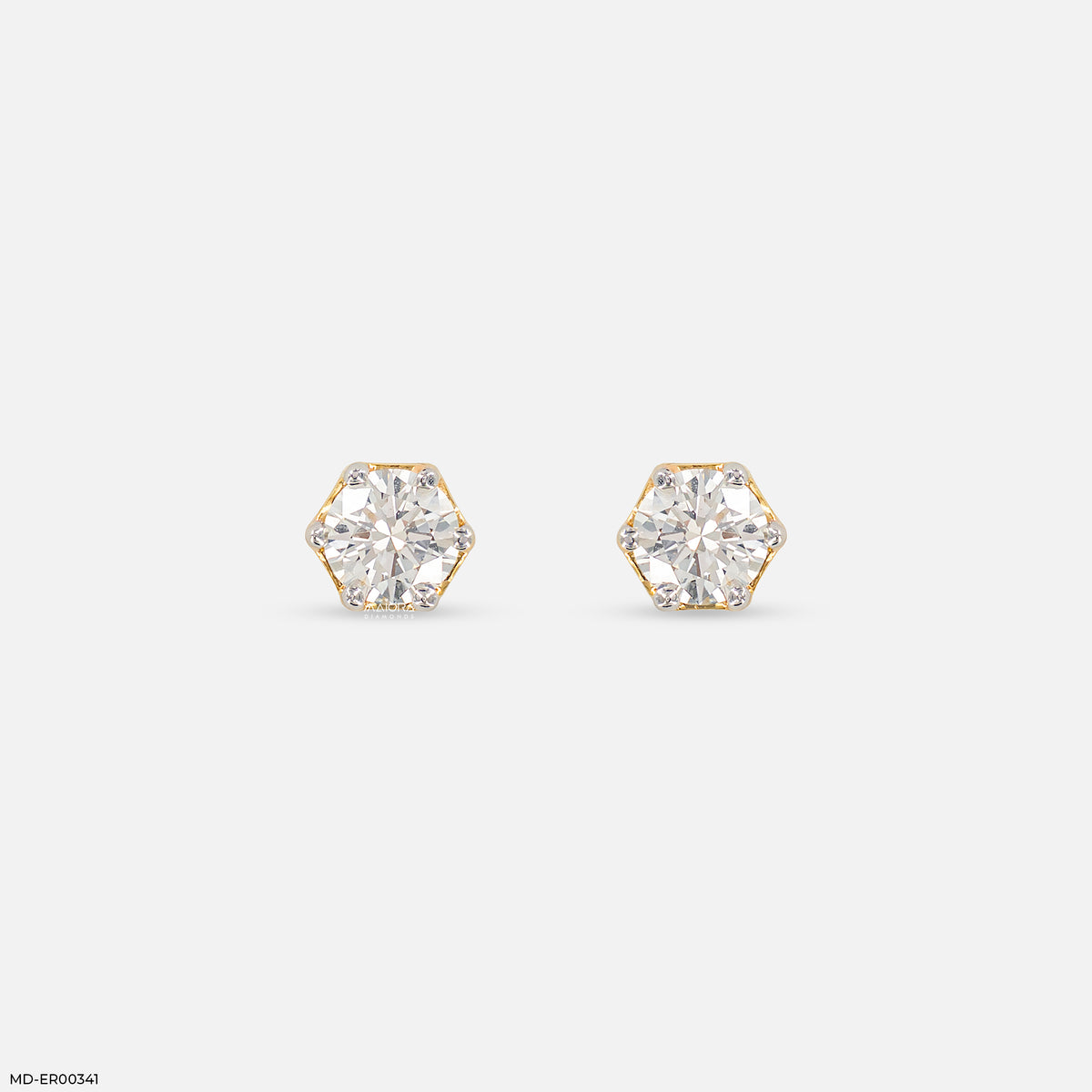 1 Carat Hexagonal Lab Diamond Cluster Stud Earrings