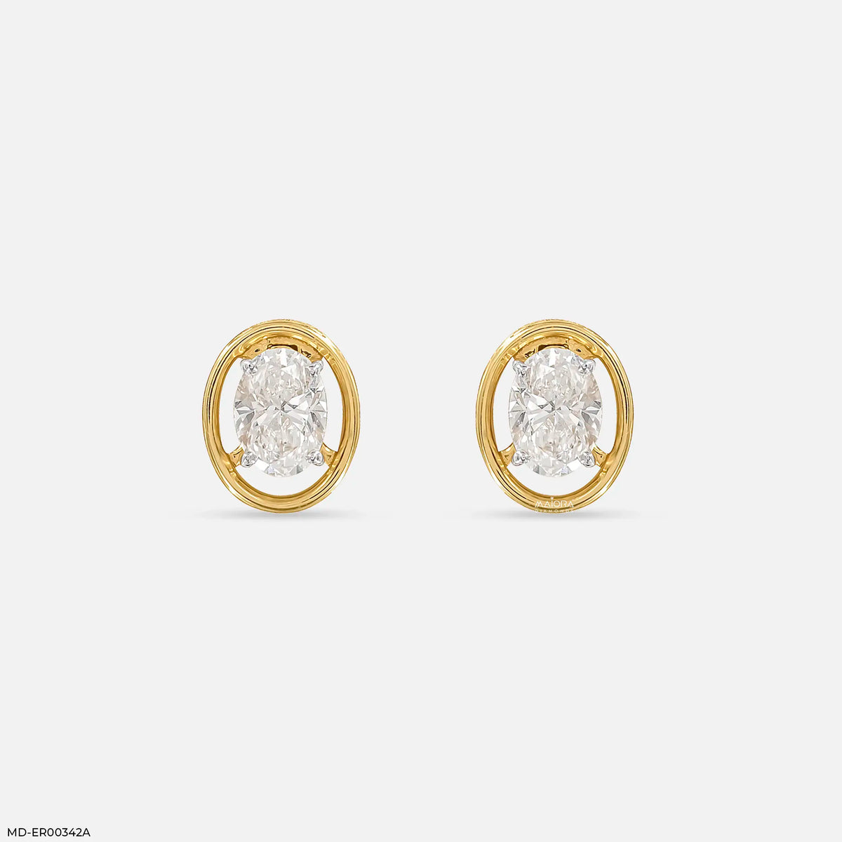 1.70 Carat Oval Halo Lab Diamond Stud Earrings
