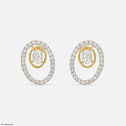 1.70 Carat Oval Halo Lab Diamond Stud Earrings