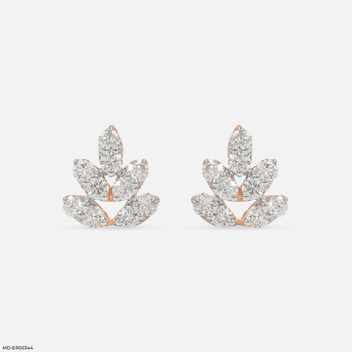 0.75 Carat Leaf Lab Diamond Stud Earrings