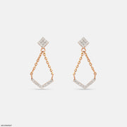 0.35 Carat A-Line Drop Chain Earrings