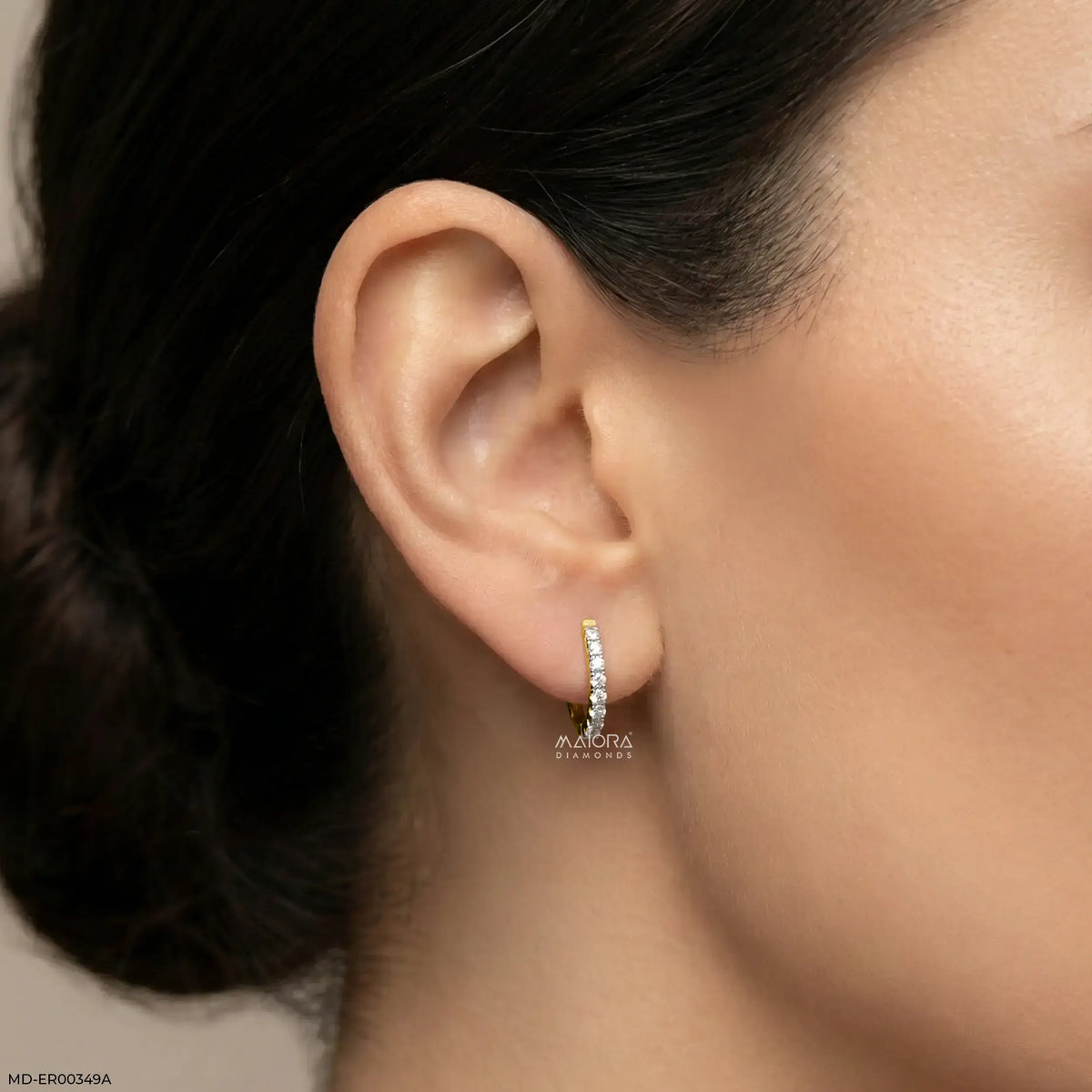 Minimalist Arc Diamond Bali Earrings