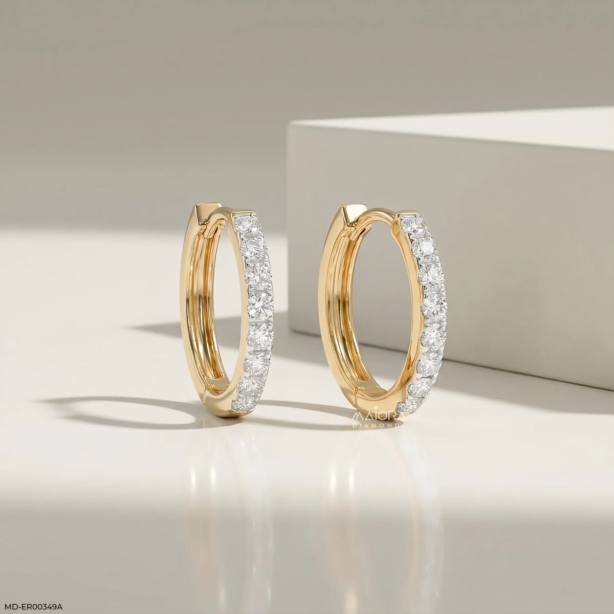Minimalist Arc Diamond Bali Earrings