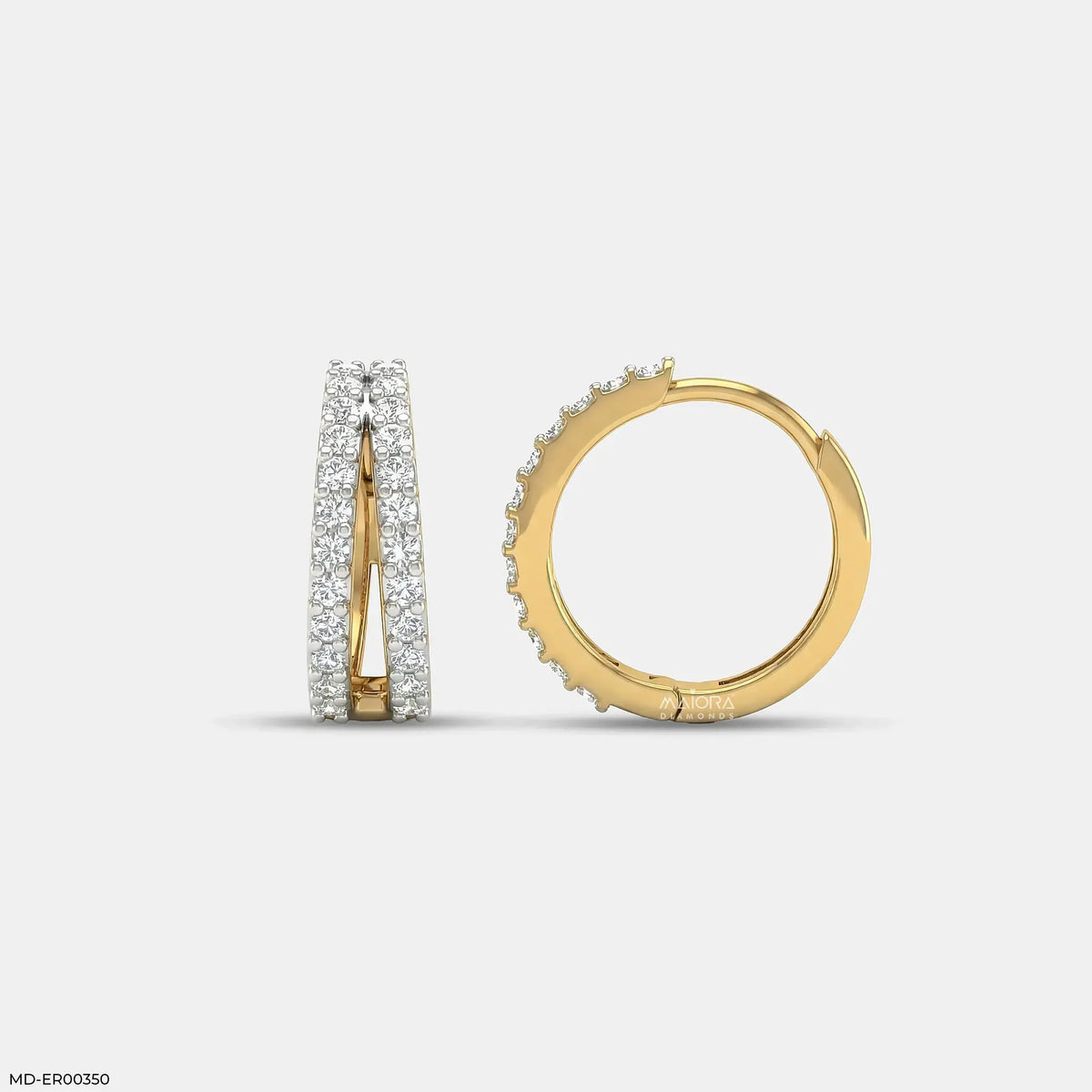 Duo Liner Diamond Bali Earrings