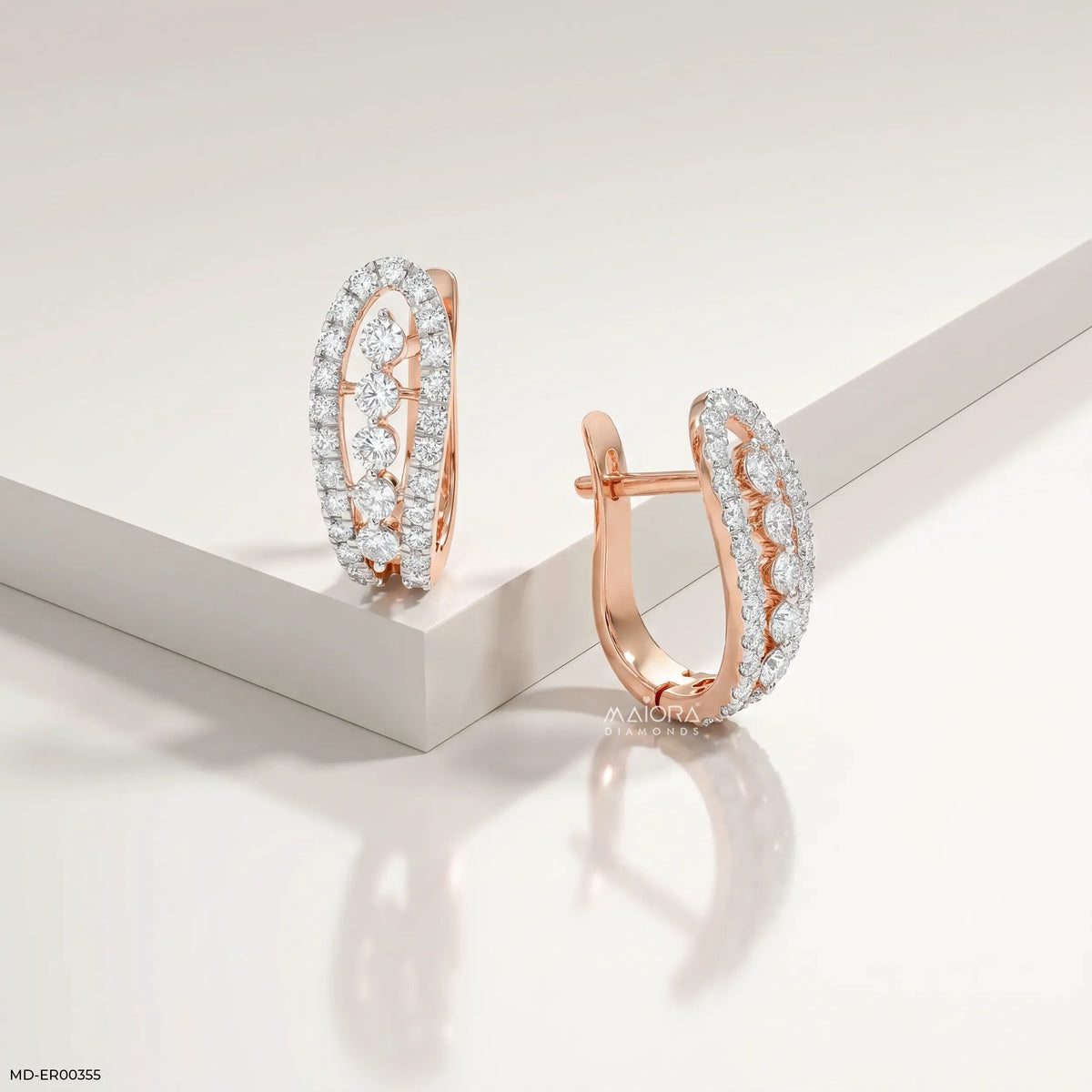 0.55 Carat Dazzling Luxe Hoop Bali Diamond Earrings