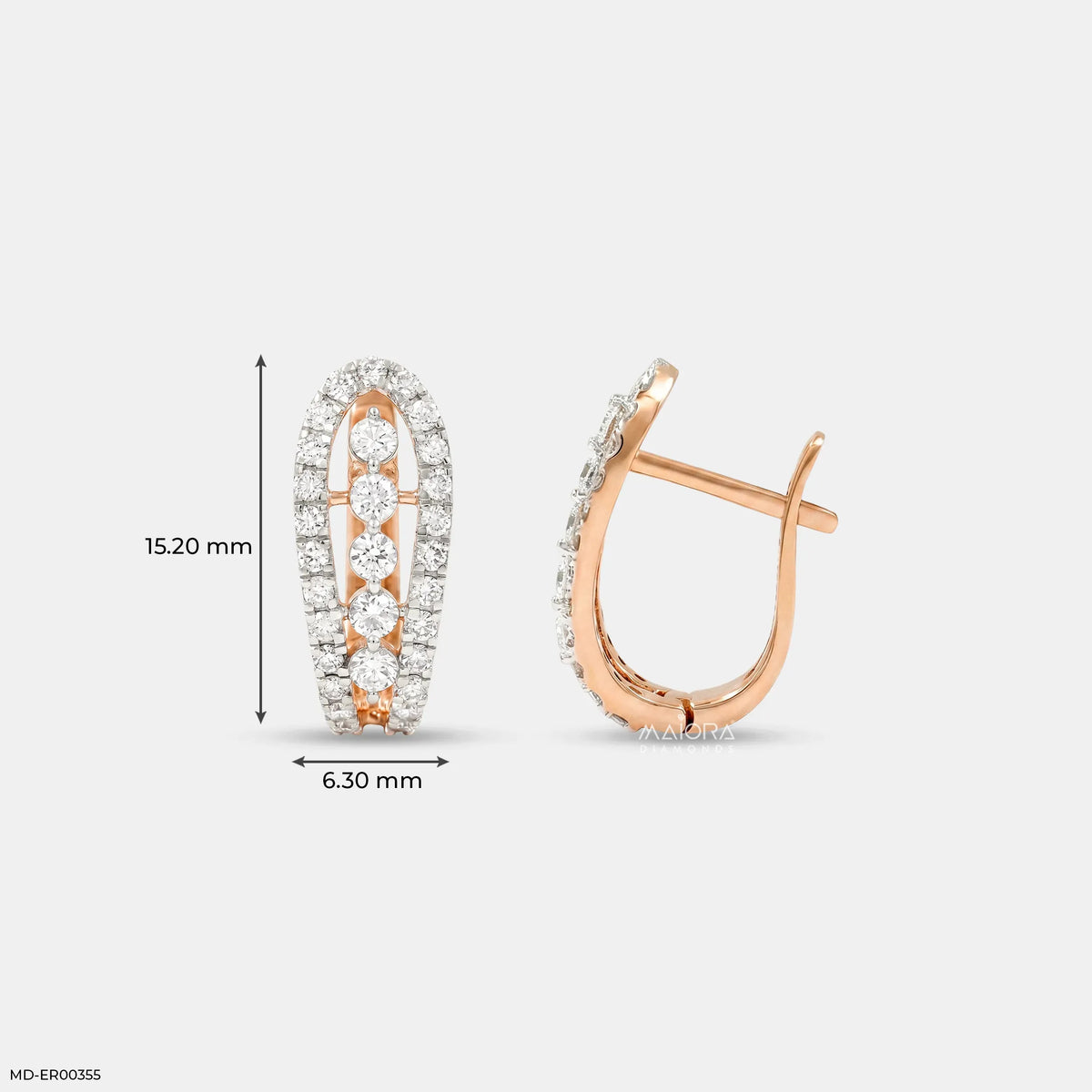 0.55 Carat Dazzling Luxe Hoop Bali Diamond Earrings