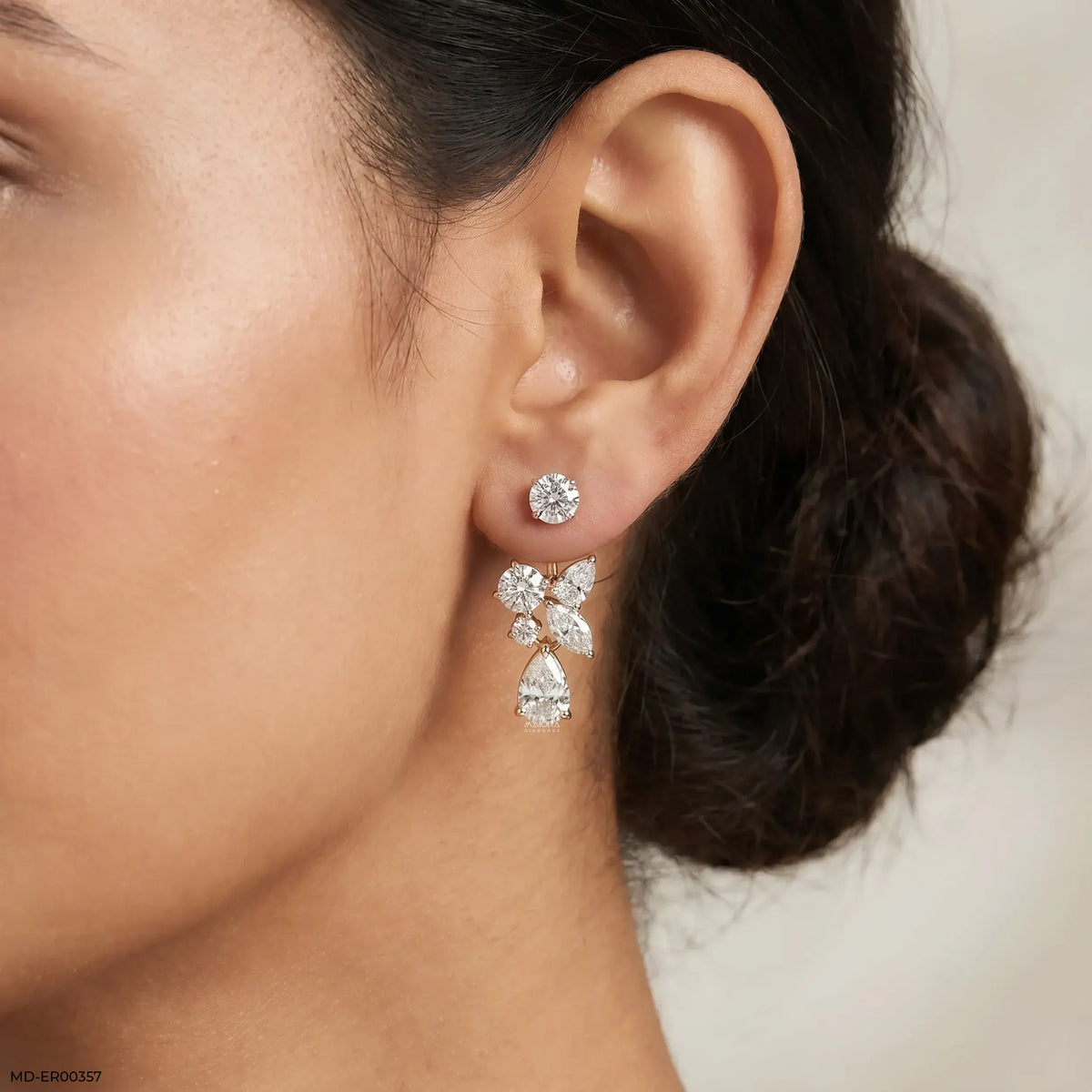2.95 Multi Fancy Shape Detachable Diamond Earrings