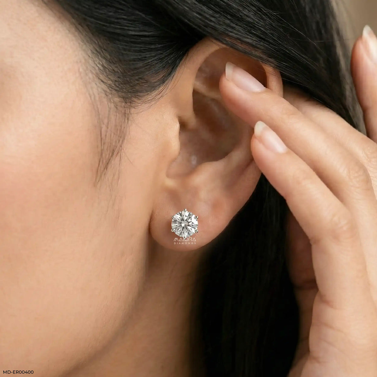 4.15 Carat Solitaire Diamond Stud Earrings