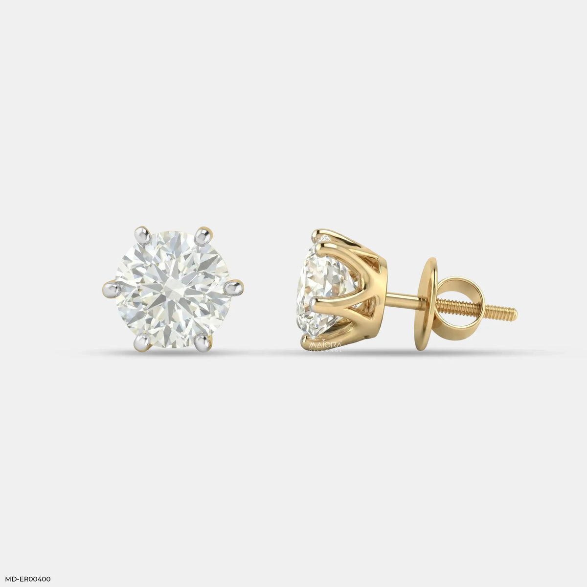 4.15 Carat Solitaire Diamond Stud Earrings