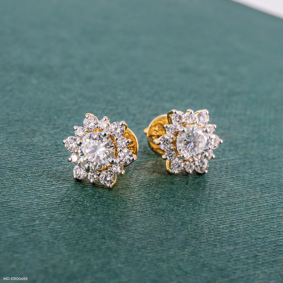 1 Carat Round Solitaire Flower Bud Stud