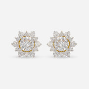 1 Carat Round Solitaire Flower Bud Stud
