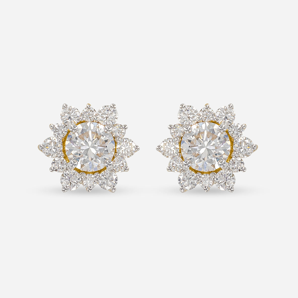 1 Carat Round Solitaire Flower Bud Stud