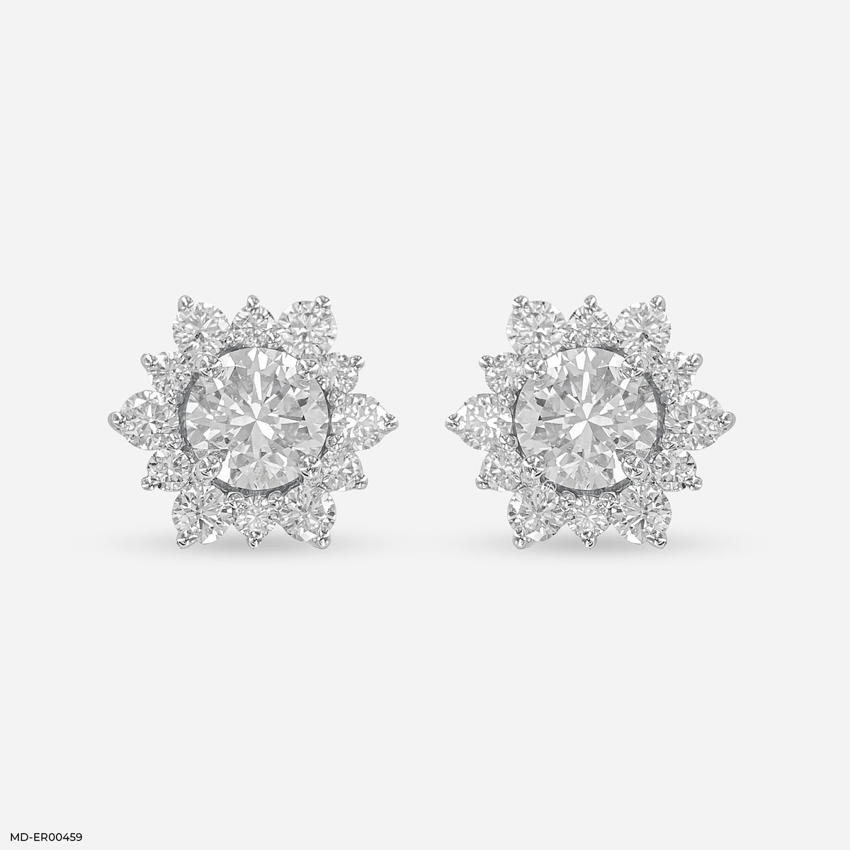 1 Carat Round Solitaire Flower Bud Stud