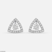 0.8 Carat Triangle Pave Lab Diamond Studs