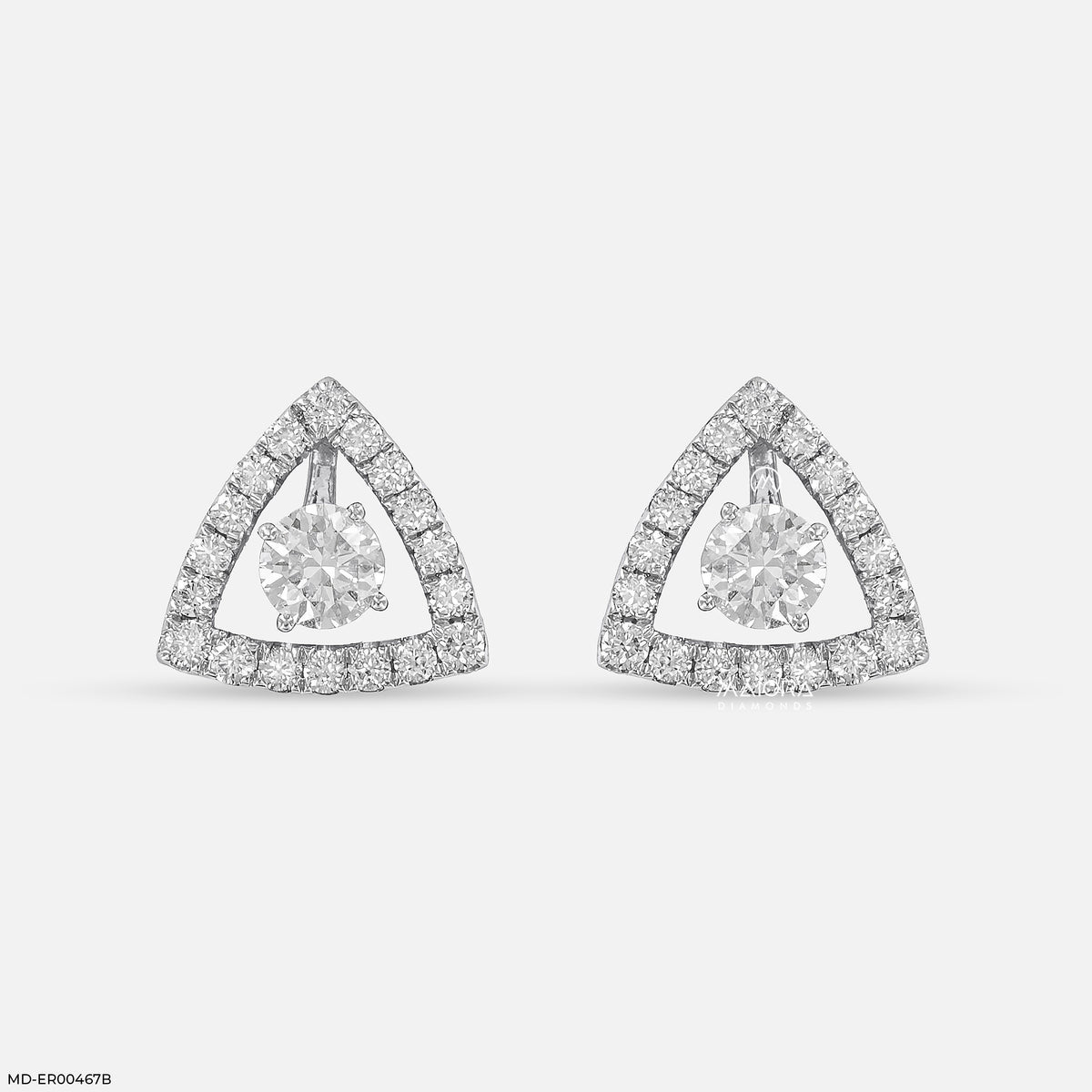 0.8 Carat Triangle Pave Lab Diamond Studs