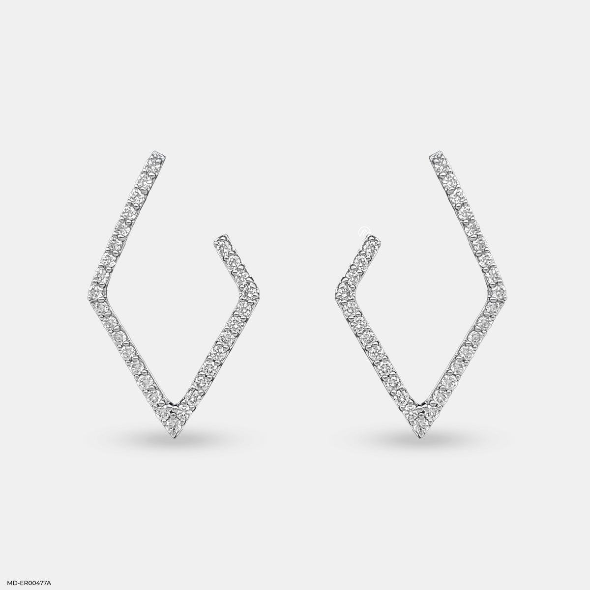 0.5 Carat Pave Geometric Kite Hoop Lab Diamond Earrings