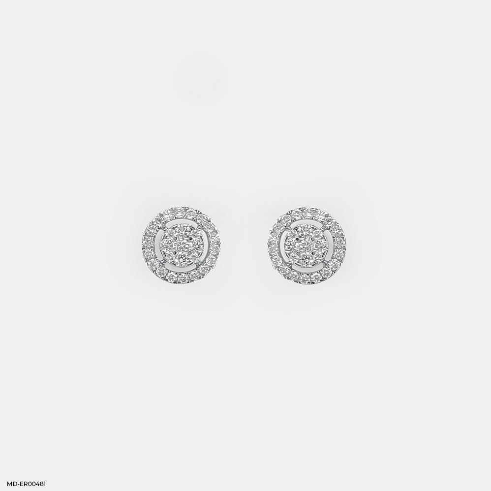 Legacy Halo Cluster Diamond Studs Earrings