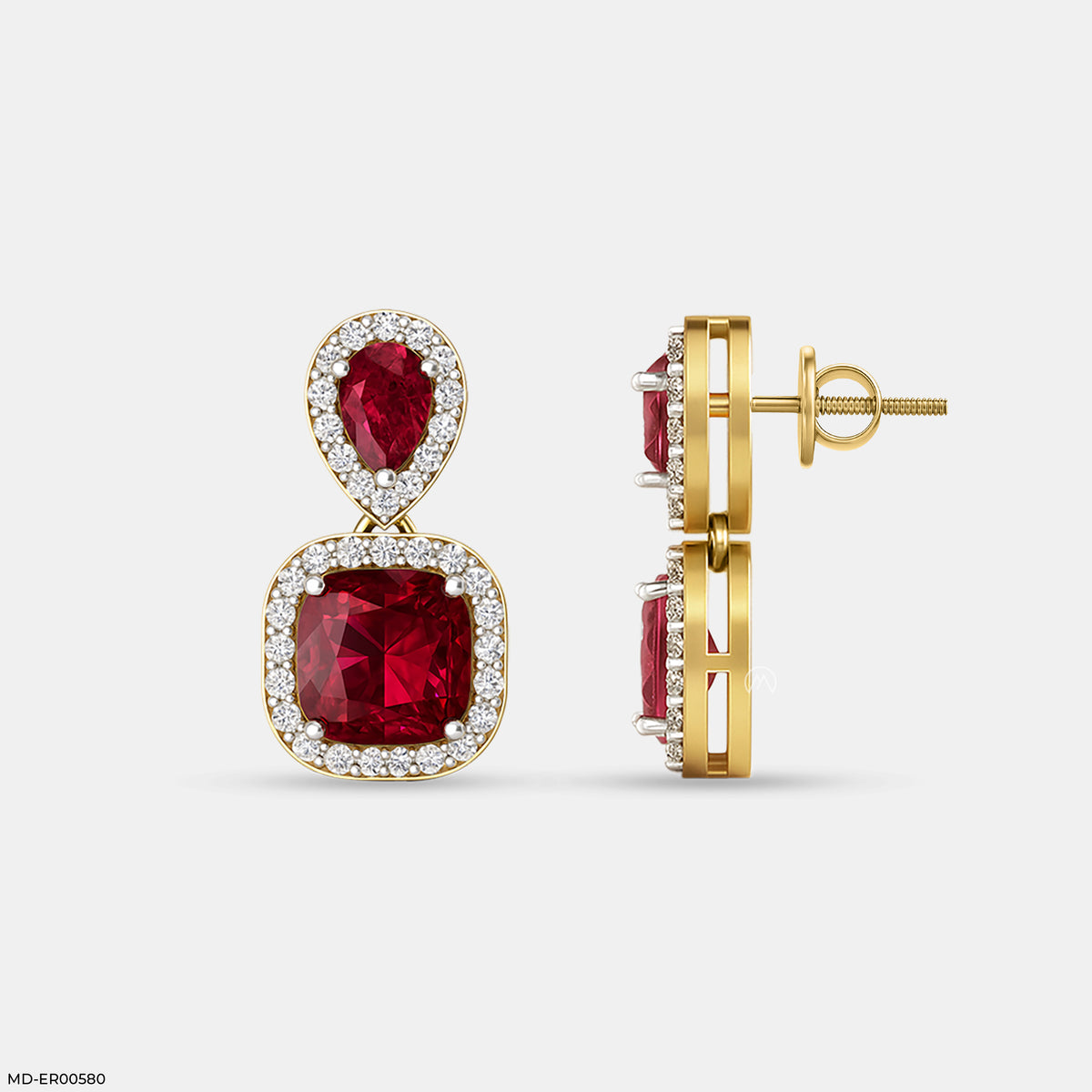 Crimson Cascade Drop Earrings