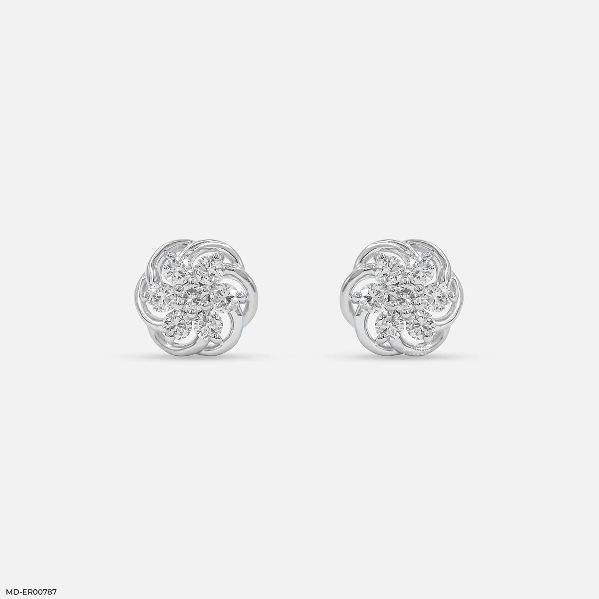 Twisted Knot Cluster Diamond Earrings