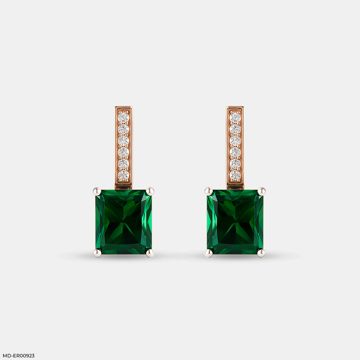 Emerald Cascade Hoops Earrings