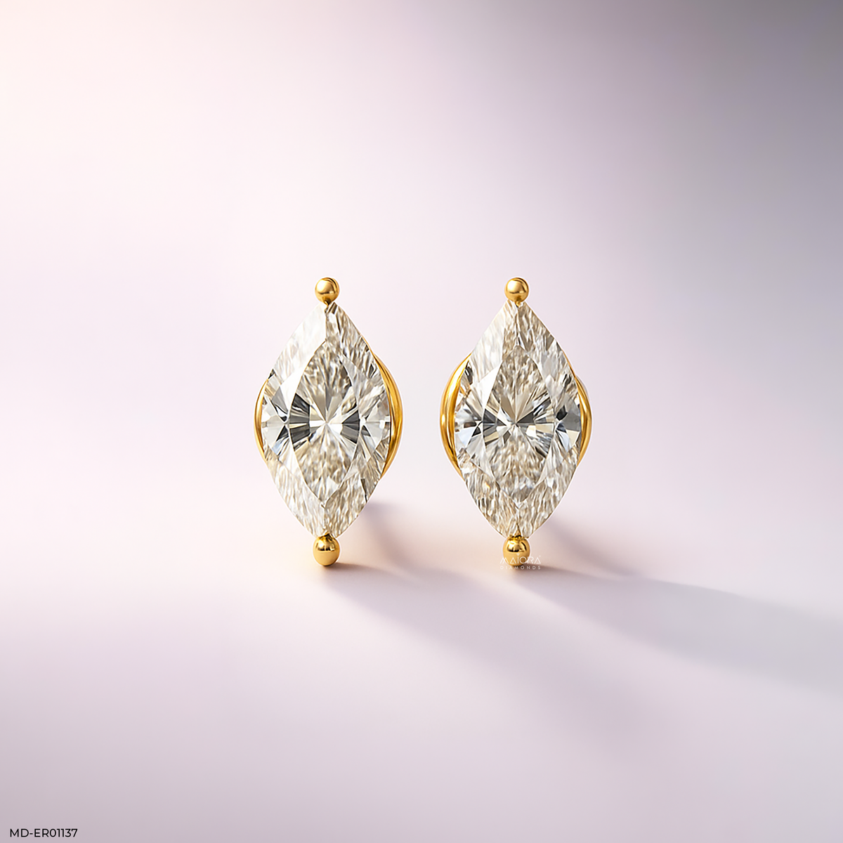 Solitaire Marquise Studs