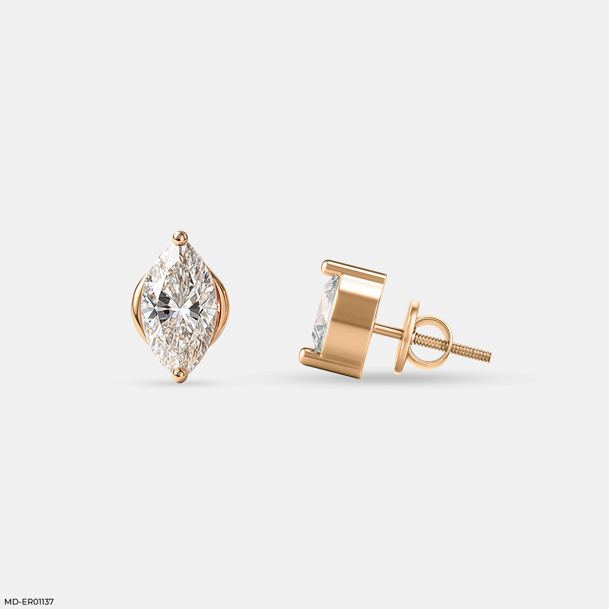 Solitaire Marquise Studs