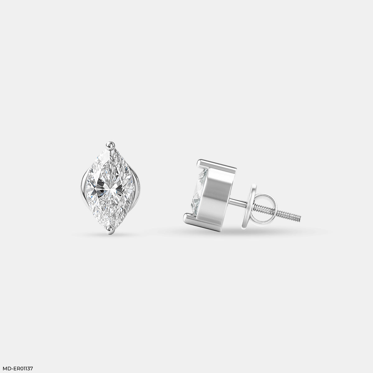 Solitaire Marquise Studs