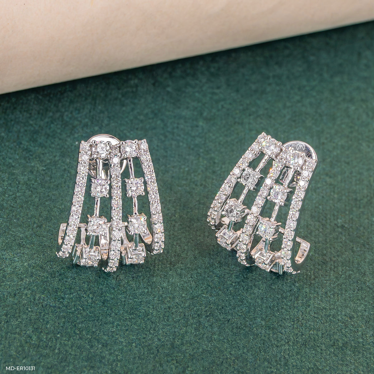 Trapezoid Diamond Drop Earrings