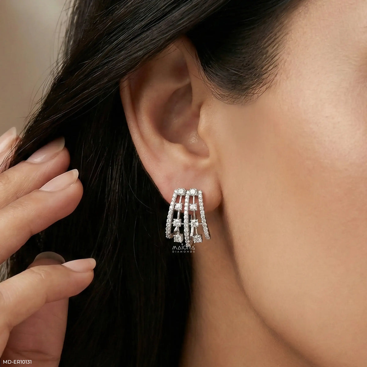 Trapezoid Diamond Drop Earrings