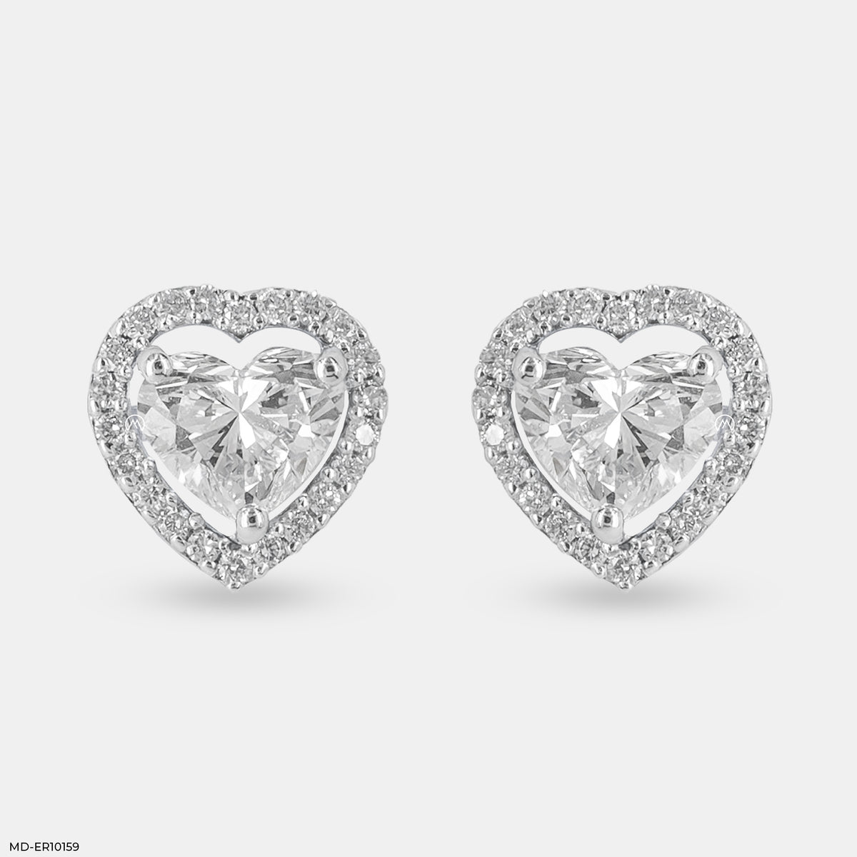 1.5 Carat Heart Halo Earrings