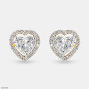 1.5 Carat Heart Halo Earrings